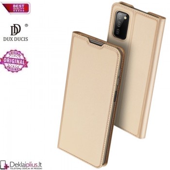 Dux Ducis dirbtinės odos viršelis - auksinės spalvos (telefonui Samsung A03S)